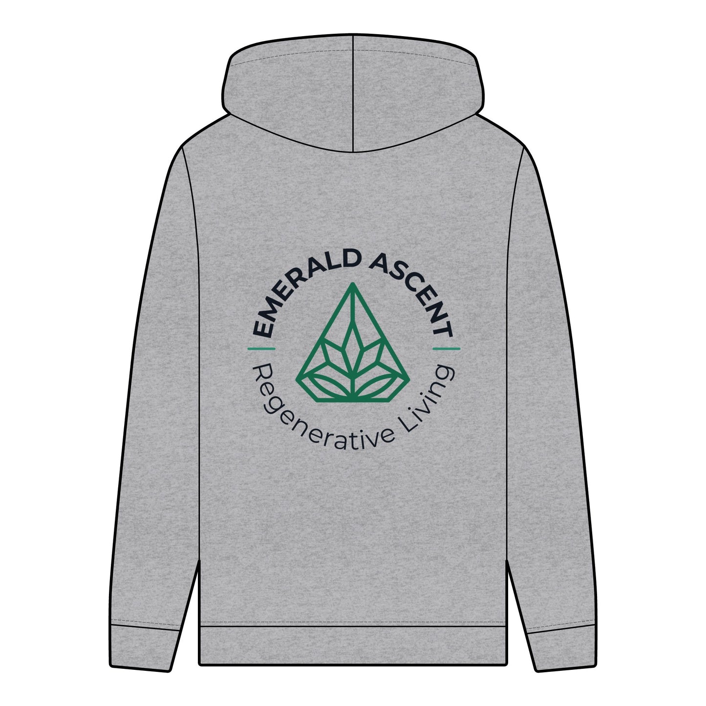 Men's Organic Hoodie - Emerald Ascent for Regenerative Living - Regenerative Marketplace