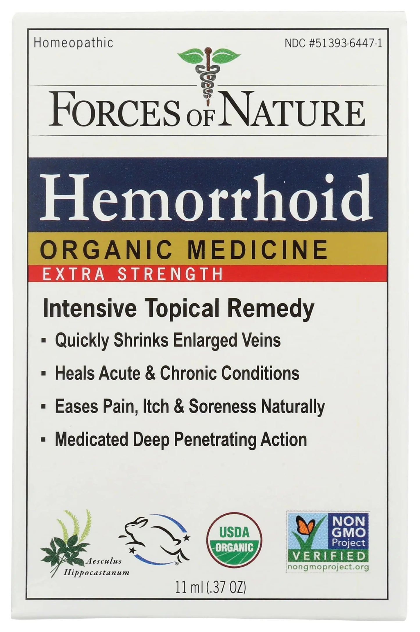 FORCES OF NATURE Organic Hemorrhoid Control Extra Strength 0.37 OZ - Regenerative Marketplace