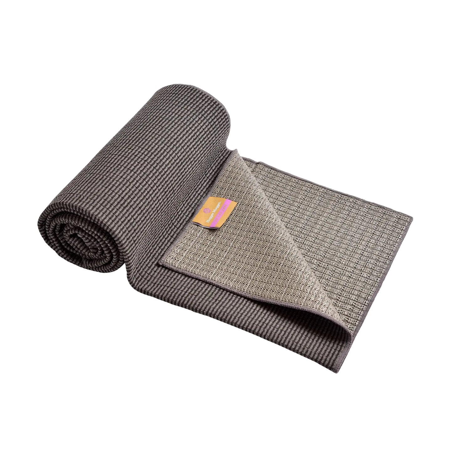Hugger Mugger Yoga Towel - Graphite - Soft Absorbent Fast Drying Non-Slip Backing use by iteself or Over a Yoga mat hot Yoga Helps with Slippery Hands and feet