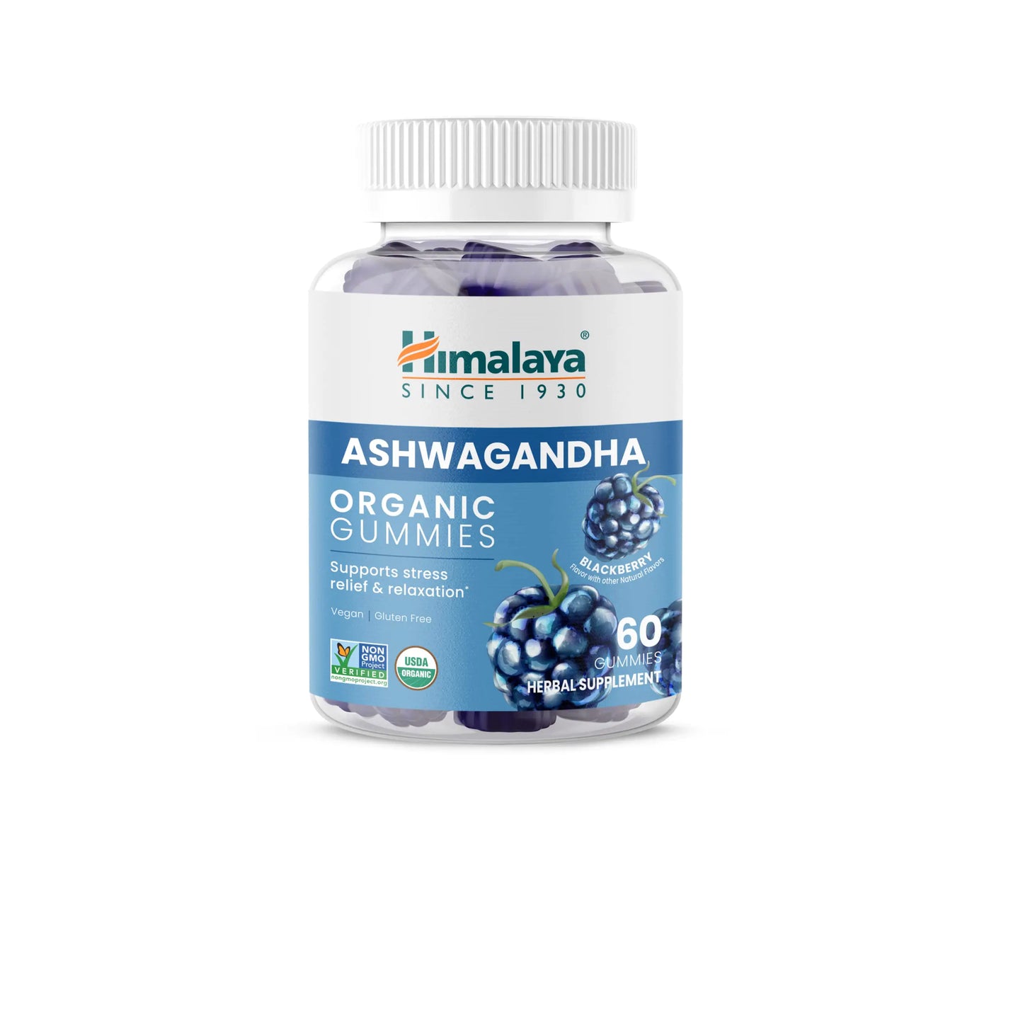 Himalaya Ashwagandha Organic Gummies KSM - 66 Organic Ashwagandha to Help with Stress Relief Energy and Relaxation 60 Gummies with Delicious BlackBerry Flavor - Regenerative Marketplace