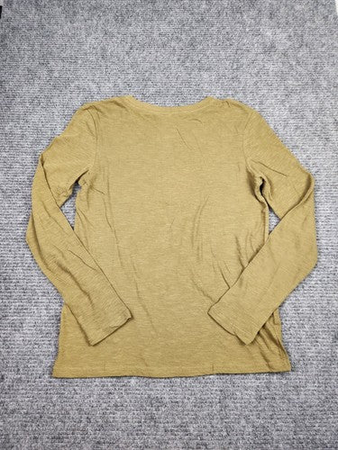 Pact Lizard London Slub Henley Tee Olive Green Organic Cotton Long Sleeve Sz S - Regenerative Marketplace