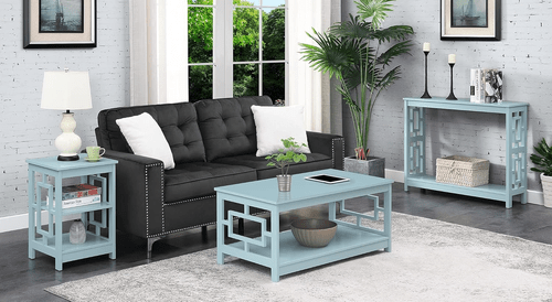 Town Square Console Table with Shelf, Sea Foam - Regenerative Marketplace