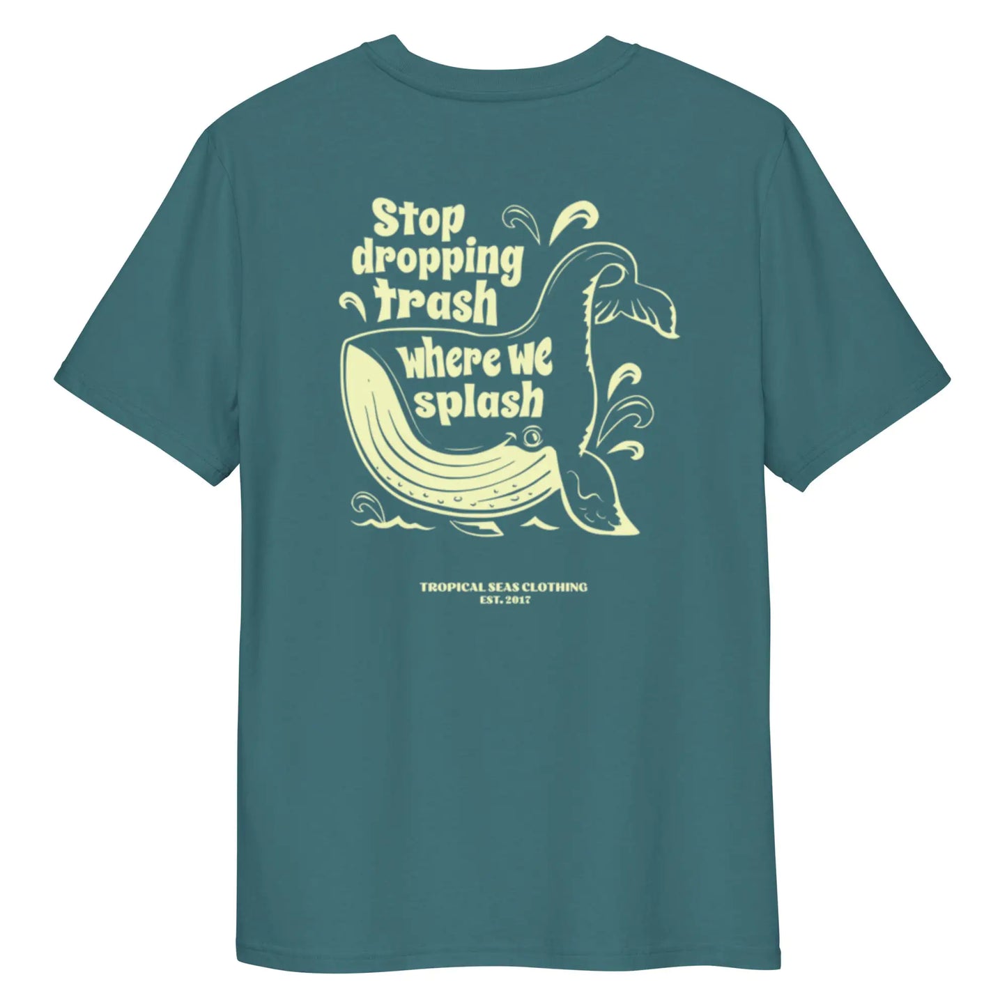 Whale Trash Splash organic cotton t-shirt - Regenerative Marketplace