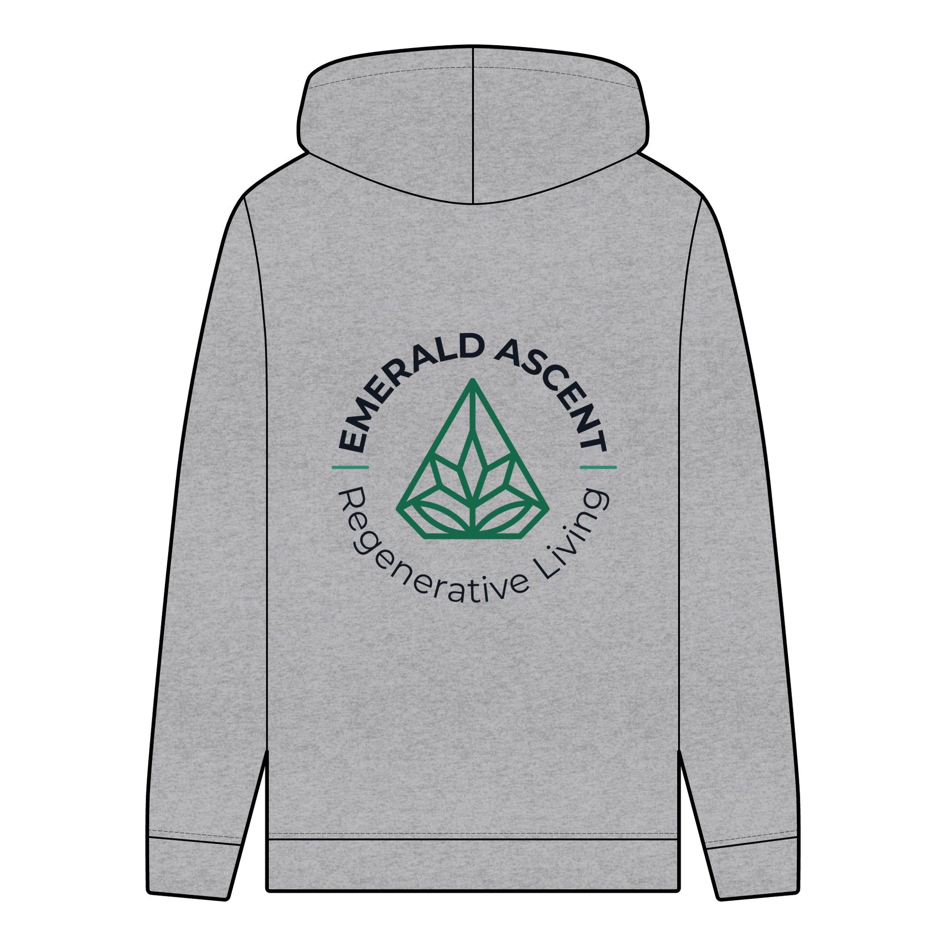Men's Organic Hoodie - Emerald Ascent for Regenerative Living - Regenerative Marketplace