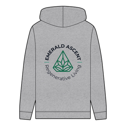 Men's Organic Hoodie - Emerald Ascent for Regenerative Living - Regenerative Marketplace