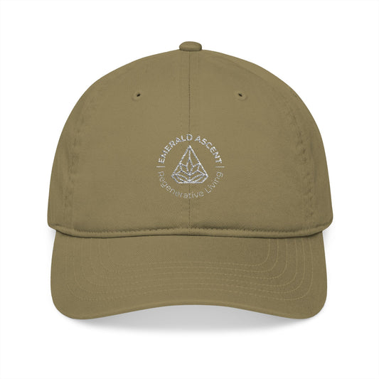Eco - Friendly Baseball Cap with Embroidered 'Emerald Ascent' Design - Regenerative Marketplace