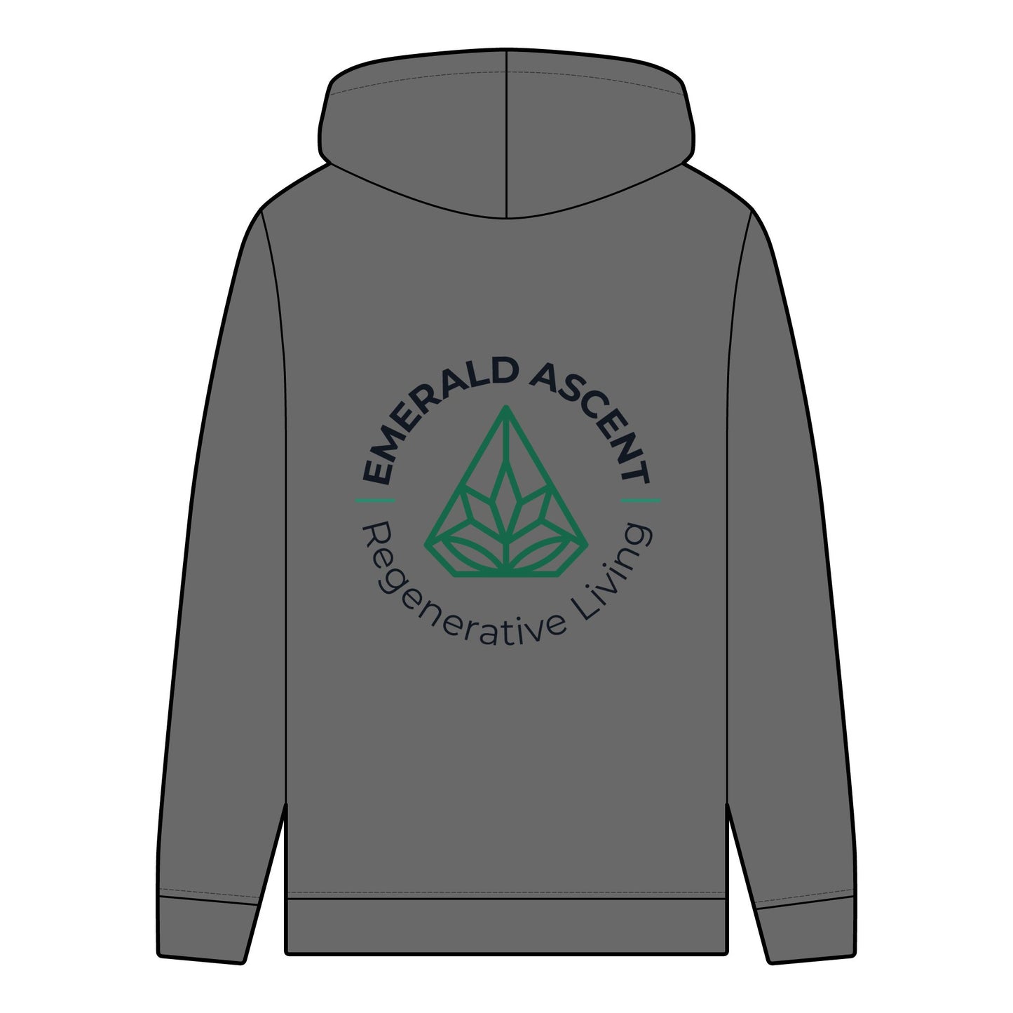 Men's Organic Hoodie - Emerald Ascent for Regenerative Living - Regenerative Marketplace