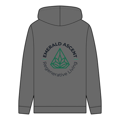 Men's Organic Hoodie - Emerald Ascent for Regenerative Living - Regenerative Marketplace