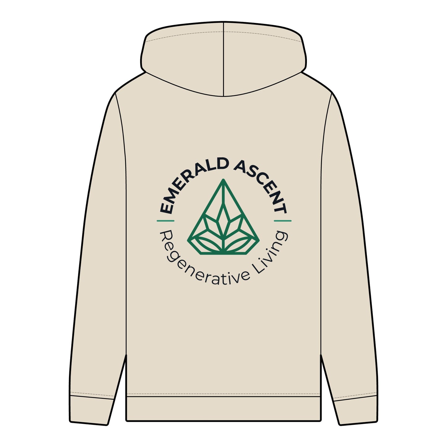 Men's Organic Hoodie - Emerald Ascent for Regenerative Living - Regenerative Marketplace