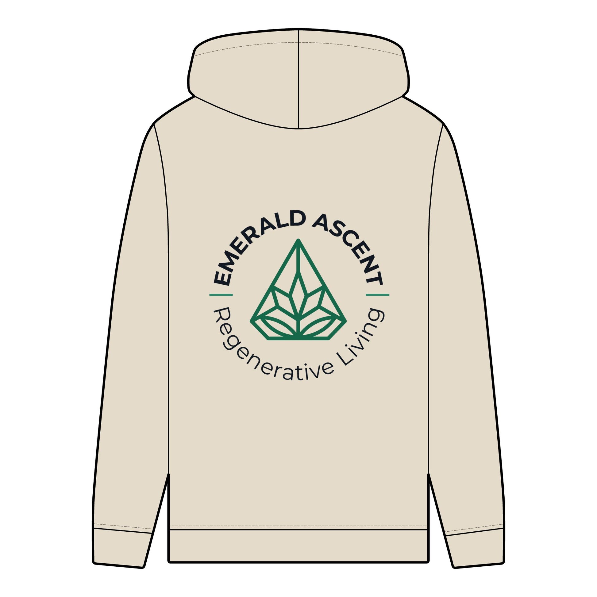 Men's Organic Hoodie - Emerald Ascent for Regenerative Living - Regenerative Marketplace