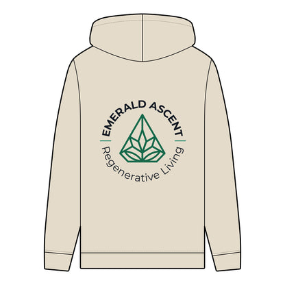 Men's Organic Hoodie - Emerald Ascent for Regenerative Living - Regenerative Marketplace