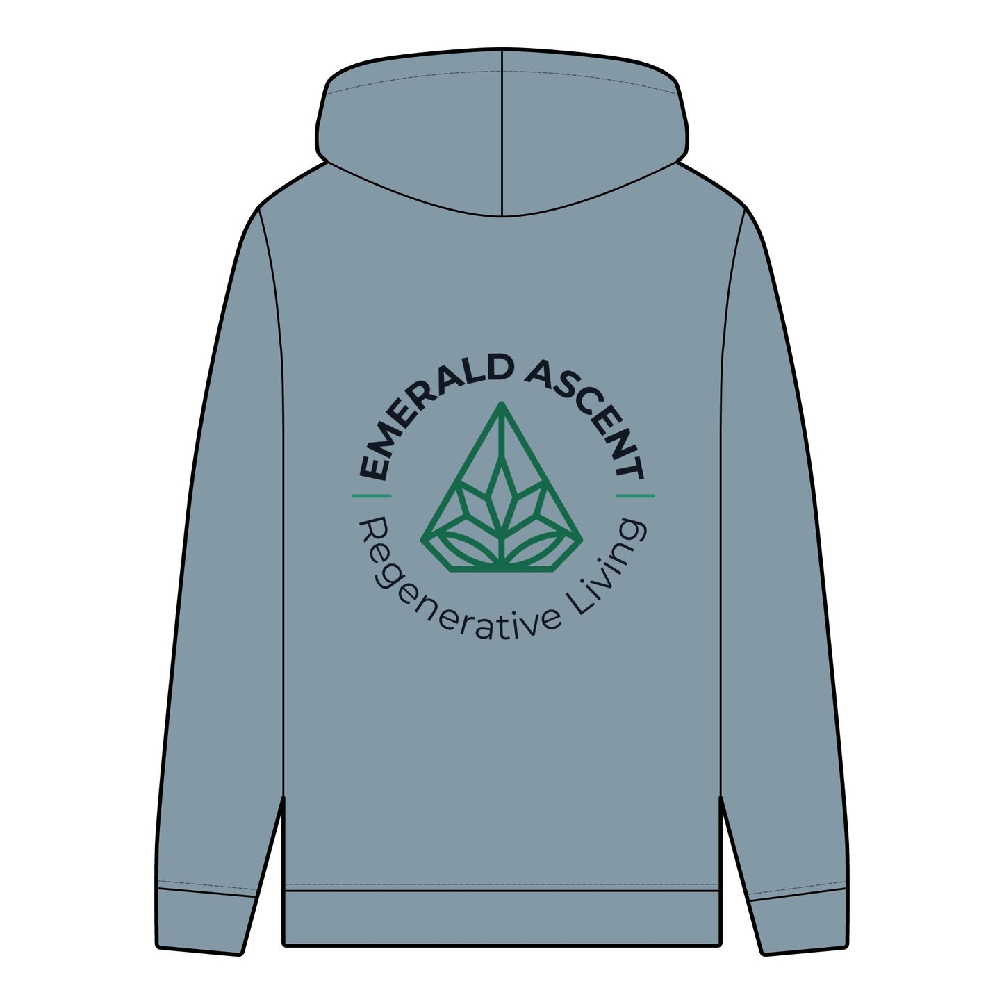 Men's Organic Hoodie - Emerald Ascent for Regenerative Living - Regenerative Marketplace