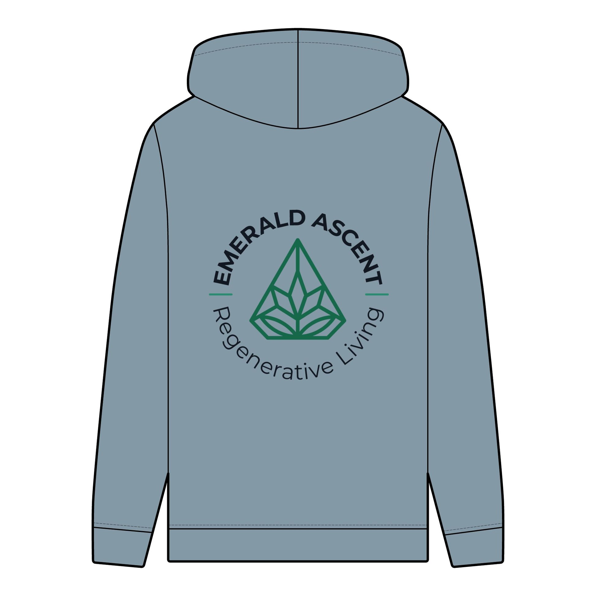 Men's Organic Hoodie - Emerald Ascent for Regenerative Living - Regenerative Marketplace