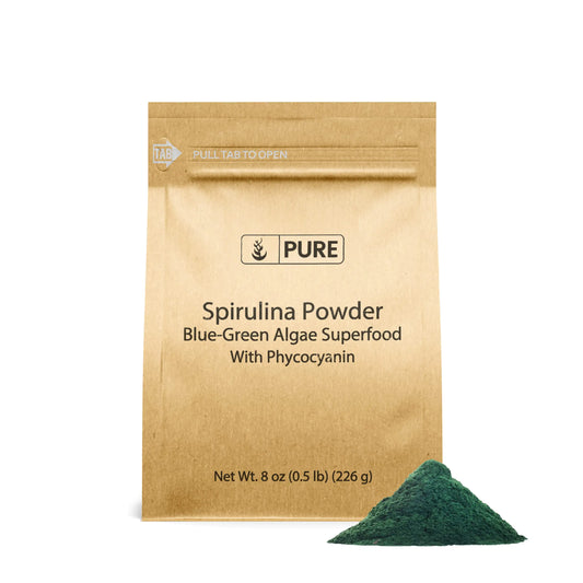 PURE ORIGINAL INGREDIENTS Spirulina Powder (8oz) Plant - Based Complete Protein Non - GMO - Regenerative Marketplace