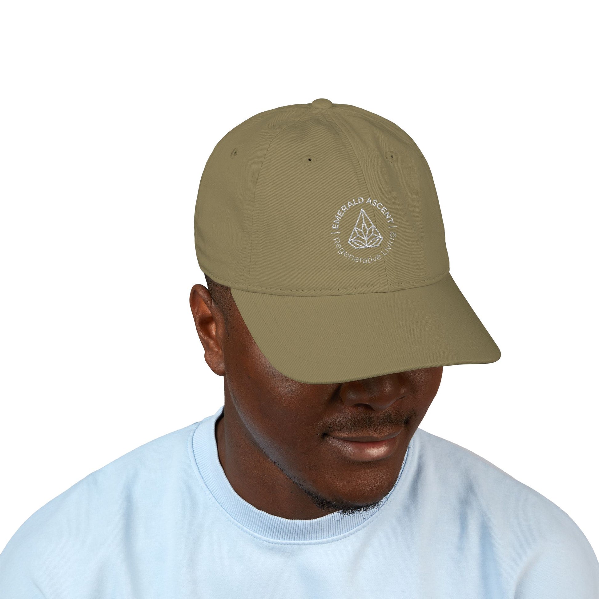 Eco - Friendly Baseball Cap with Embroidered 'Emerald Ascent' Design - Regenerative Marketplace