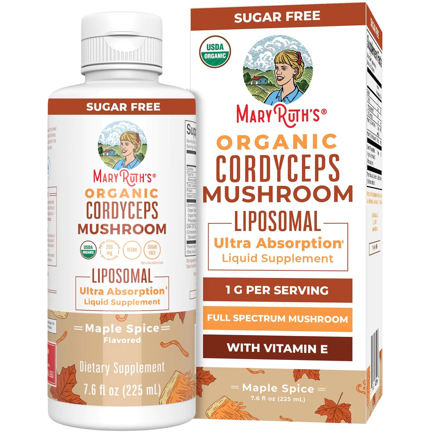 Organic Cordyceps Mushroom Supplement by MaryRuths | Ultra Absorption Liposomal | Full Spectrum Mushroom | 200mg Beta - Glucans Per Serving | USDA Organic | Vegan | 7.6 oz | 15 Servings - Regenerative Marketplace