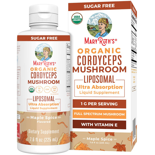 Organic Cordyceps Mushroom Supplement by MaryRuths | Ultra Absorption Liposomal | Full Spectrum Mushroom | 200mg Beta - Glucans Per Serving | USDA Organic | Vegan | 7.6 oz | 15 Servings - Regenerative Marketplace