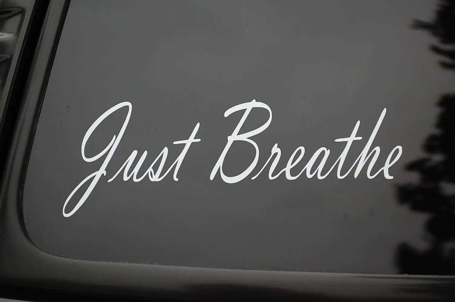 Just Breathe Vinyl Sticker Decal (V94) Wellness Inspiration Yoga Meditation (Blue) - Regenerative Marketplace