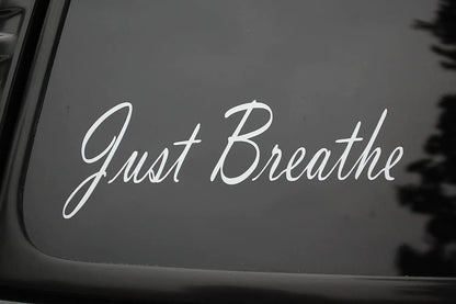 Just Breathe Vinyl Sticker Decal (V94) Wellness Inspiration Yoga Meditation (Blue) - Regenerative Marketplace