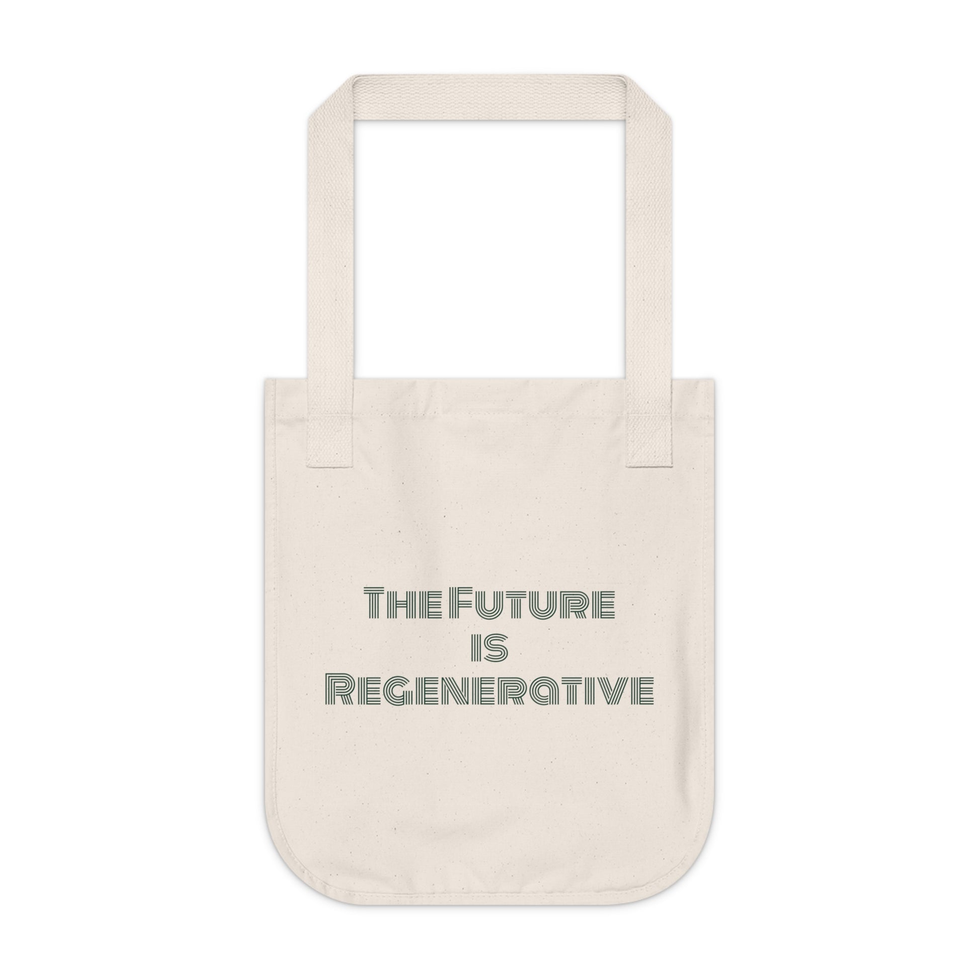 Eco - Friendly Organic Canvas Tote Bag - 'The Future is Regenerative' Design - Regenerative Marketplace
