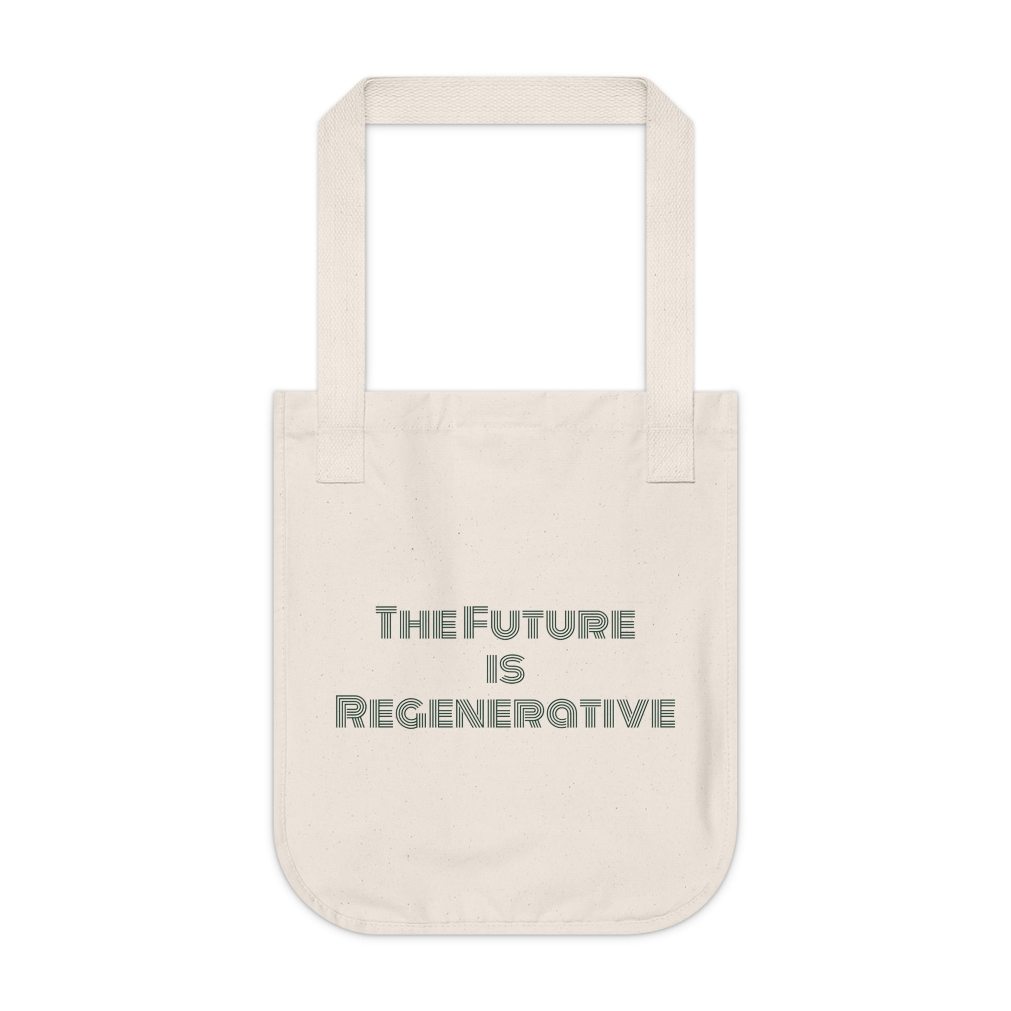 Eco - Friendly Organic Canvas Tote Bag - 'The Future is Regenerative' Design - Regenerative Marketplace