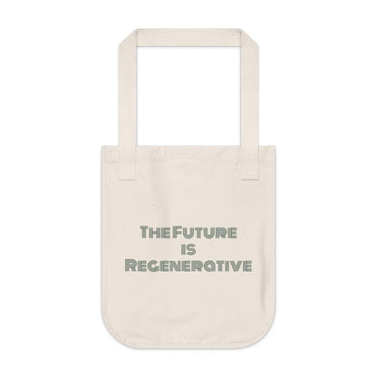 Eco - Friendly Organic Canvas Tote Bag - 'The Future is Regenerative' Design - Regenerative Marketplace