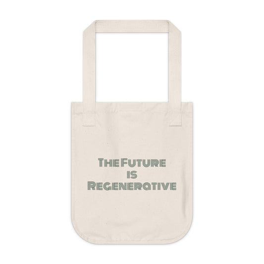 Eco - Friendly Organic Canvas Tote Bag - 'The Future is Regenerative' Design - Regenerative Marketplace