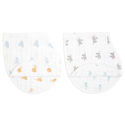 aden + anais 100% Organic Cotton Muslin Burpy Bib – Multi - Use, Absorbent 4 - Layer Burp Cloth & Full - Coverage Snap - Closure Baby Bib, Lap - Shoulder Drool Cloth, 22.5” X 11”, 2 - Pack, Mother Earth - Regenerative Marketplace