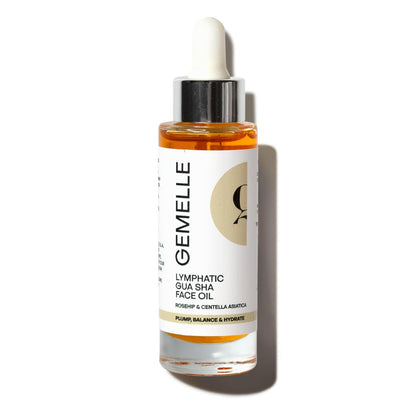 GEMELLE Lymphatic Gua Sha Face Oil | 6x Award Winner | Detox, Plump, Balance, Hydrate | High - Altitude Rosehip, Centella Asiatica & More! | Organic, Natural, Clean Beauty | Starter, Travel 15ml - Regenerative Marketplace