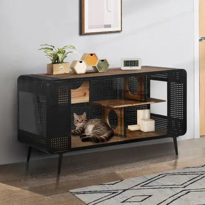 Spacious Cat Houses With Tempered Glass Are Suitable For Living Rooms, Hallways, Dens, And Other Spaces - Regenerative Marketplace