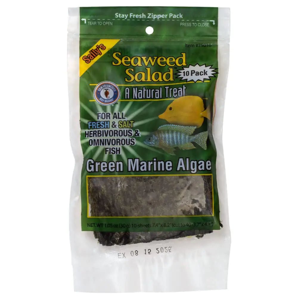 San Francisco Bay Brand Green Seaweed Salad Dried Marine Algae Bulk (0.91 Ounce 40 Mini Sheets) Aquarium Fish Food for Saltwater Marine & Freshwater | Seaweed for All Algae Eater Grazers - Regenerative Marketplace