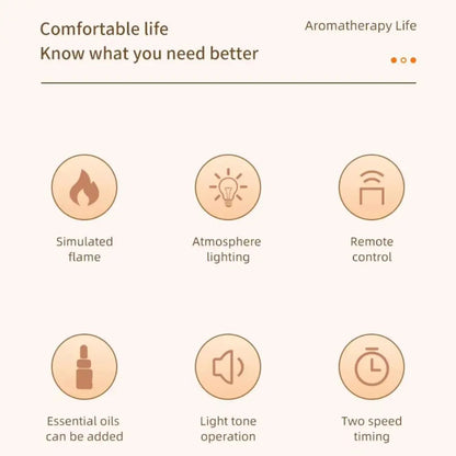 Flame Effect LED Aromatherapy Diffuser - Regenerative Marketplace