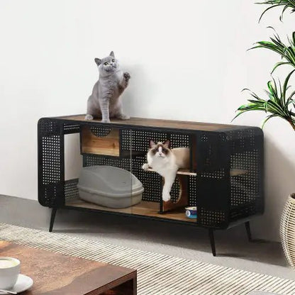 Spacious Cat Houses With Tempered Glass Are Suitable For Living Rooms, Hallways, Dens, And Other Spaces - Regenerative Marketplace