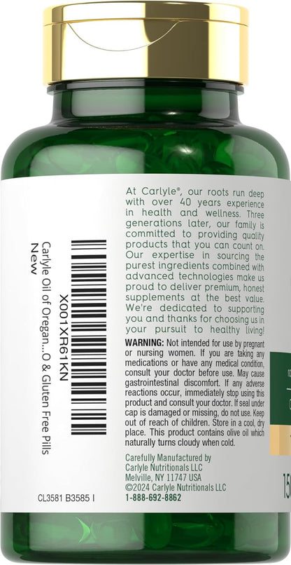 Carlyle Oregano Oil 4000mg Supplement | 150 Softgel Capsules | Contains Carvacrol | Non - GMO & Gluten Free Formula - Regenerative Marketplace