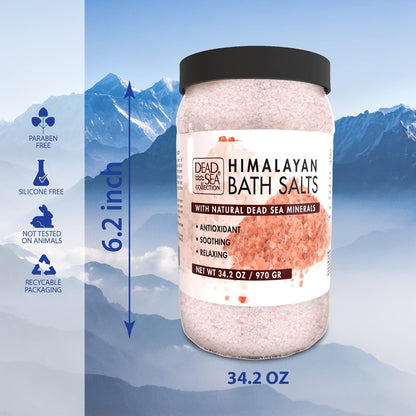 Dead Sea Collection Himalayan Bath Salts – Pure Dead Sea Minerals and Himalayan Pink Salt - Nourishing Soothing and Relaxing Skin and Muscle – 34.2 Oz - Regenerative Marketplace