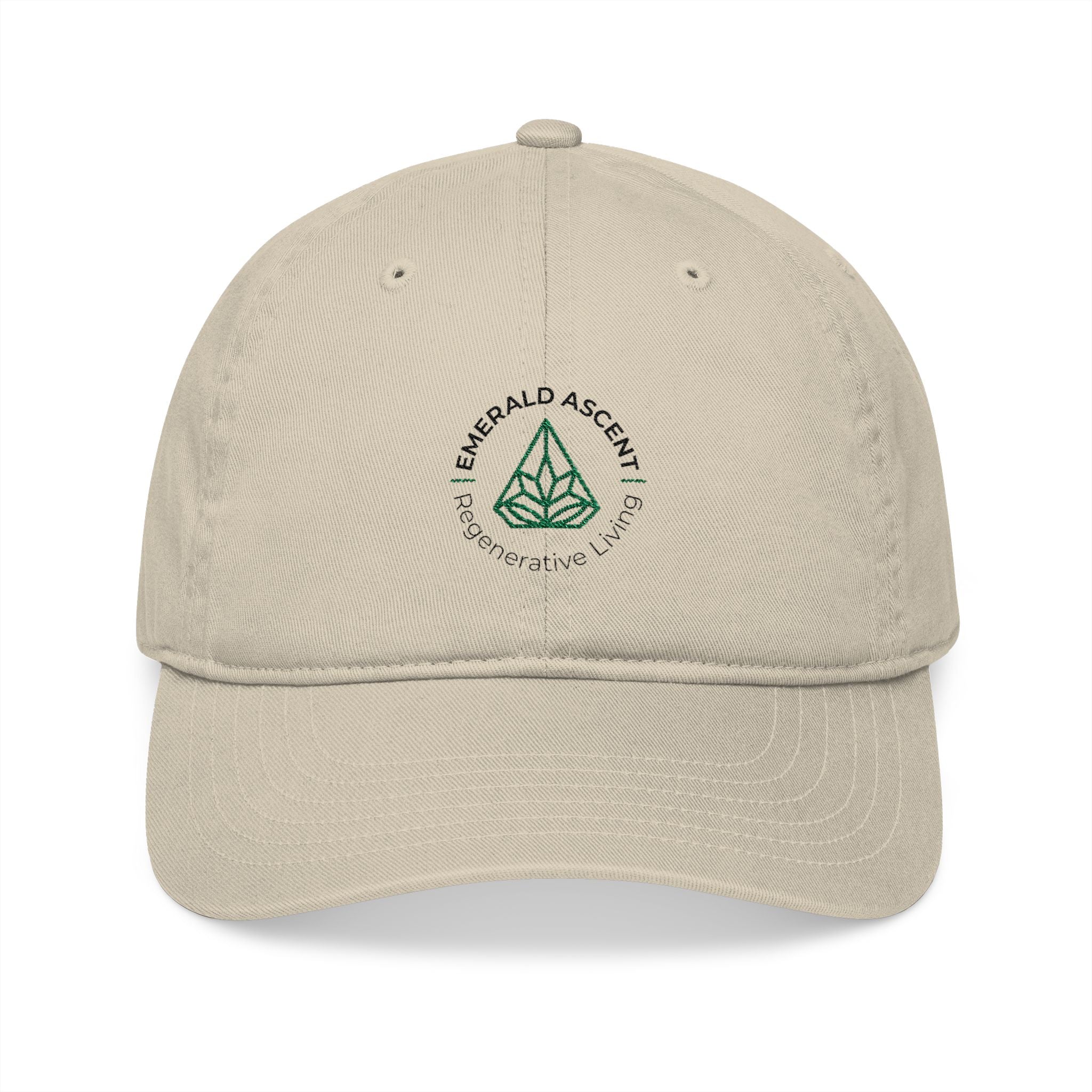 Eco - Friendly Baseball Cap | Emerald Ascent Embroidery | Regenerative Living Style - Regenerative Marketplace