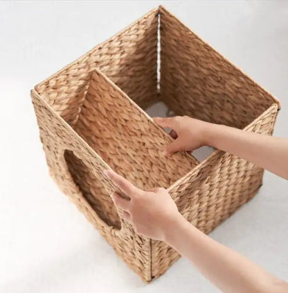 Weaving Rattan Square Cat Bed Cave - Regenerative Marketplace