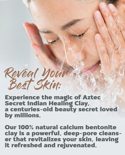 Aztec Secret Essential Indian Clay Mask Kit by Etana – 100% Natural Calcium Bentonite for Deep Pore Cleansing - Facial, Hair & Body Detox Set With Accessories - Regenerative Marketplace
