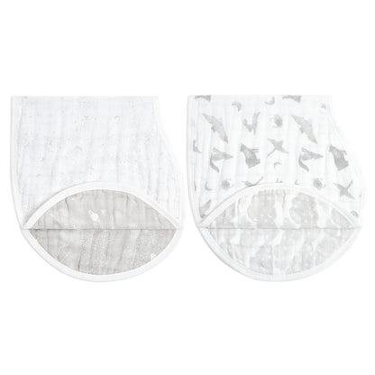 aden + anais 100% Organic Cotton Muslin Burpy Bib – Multi - Use, Absorbent 4 - Layer Burp Cloth & Full - Coverage Snap - Closure Baby Bib, Lap - Shoulder Drool Cloth, 22.5” X 11”, 2 - Pack, Mother Earth - Regenerative Marketplace