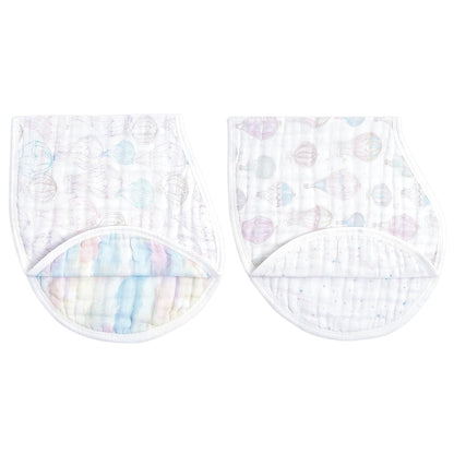 aden + anais 100% Organic Cotton Muslin Burpy Bib – Multi - Use, Absorbent 4 - Layer Burp Cloth & Full - Coverage Snap - Closure Baby Bib, Lap - Shoulder Drool Cloth, 22.5” X 11”, 2 - Pack, Mother Earth - Regenerative Marketplace