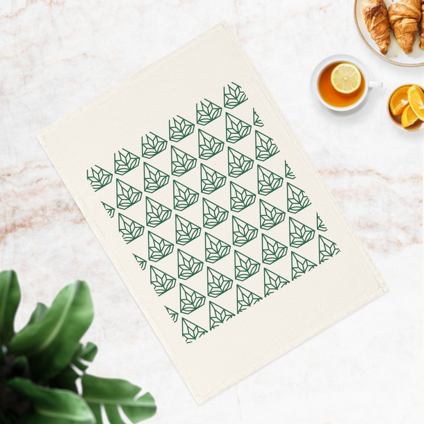 Botanical Pattern Cotton Tea Towel for Home Decor and Gifting - Regenerative Marketplace
