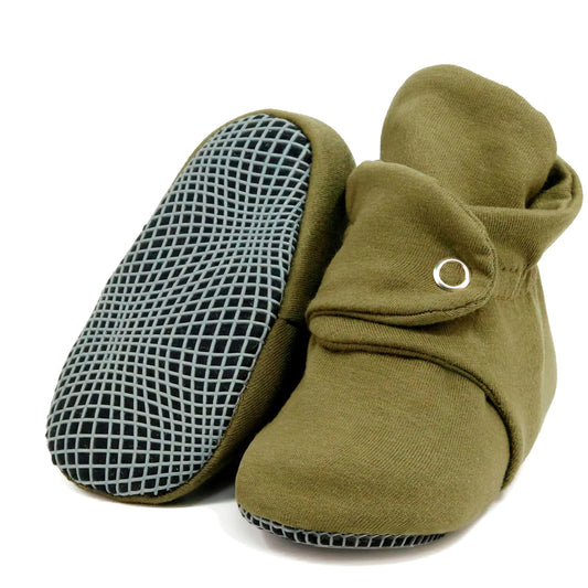 Ella Bonna Organic Cotton Baby Booties 6 - 12 Months Newborn Baby Socks Slipper Toddler Shoes Infant Girl Booties Boy Socks Khaki - Regenerative Marketplace