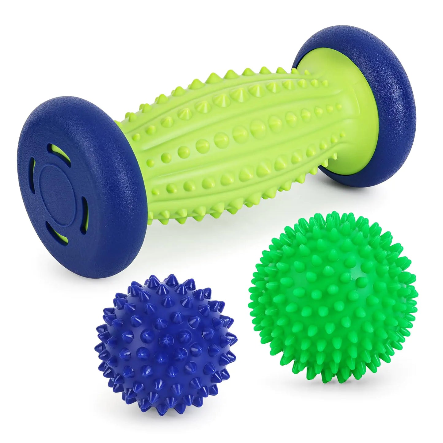 Plantar Fasciitis Roller Foot Massage Ball - Foot Ball Roller Massager SetMassage Balls and Foot Roller for Plantar Fasciitis Relief | Trigger Point Therapy(1 Foot Massage Roller+2 Spiky Massage Balls) - Regenerative Marketplace