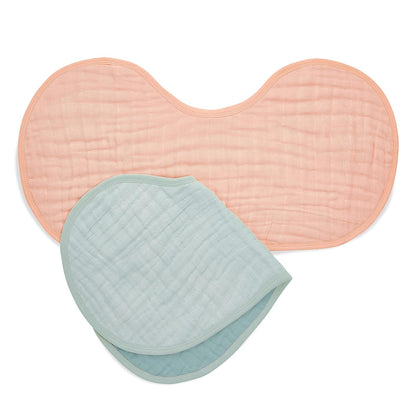 aden + anais 100% Organic Cotton Muslin Burpy Bib – Multi - Use, Absorbent 4 - Layer Burp Cloth & Full - Coverage Snap - Closure Baby Bib, Lap - Shoulder Drool Cloth, 22.5” X 11”, 2 - Pack, Mother Earth - Regenerative Marketplace