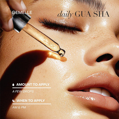 GEMELLE Lymphatic Gua Sha Face Oil | 6x Award Winner | Detox, Plump, Balance, Hydrate | High - Altitude Rosehip, Centella Asiatica & More! | Organic, Natural, Clean Beauty | Starter, Travel 15ml - Regenerative Marketplace