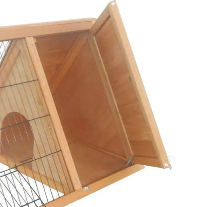 Wooden A - frame Outdoor Rabbit Cage Small Animal Cage - Regenerative Marketplace