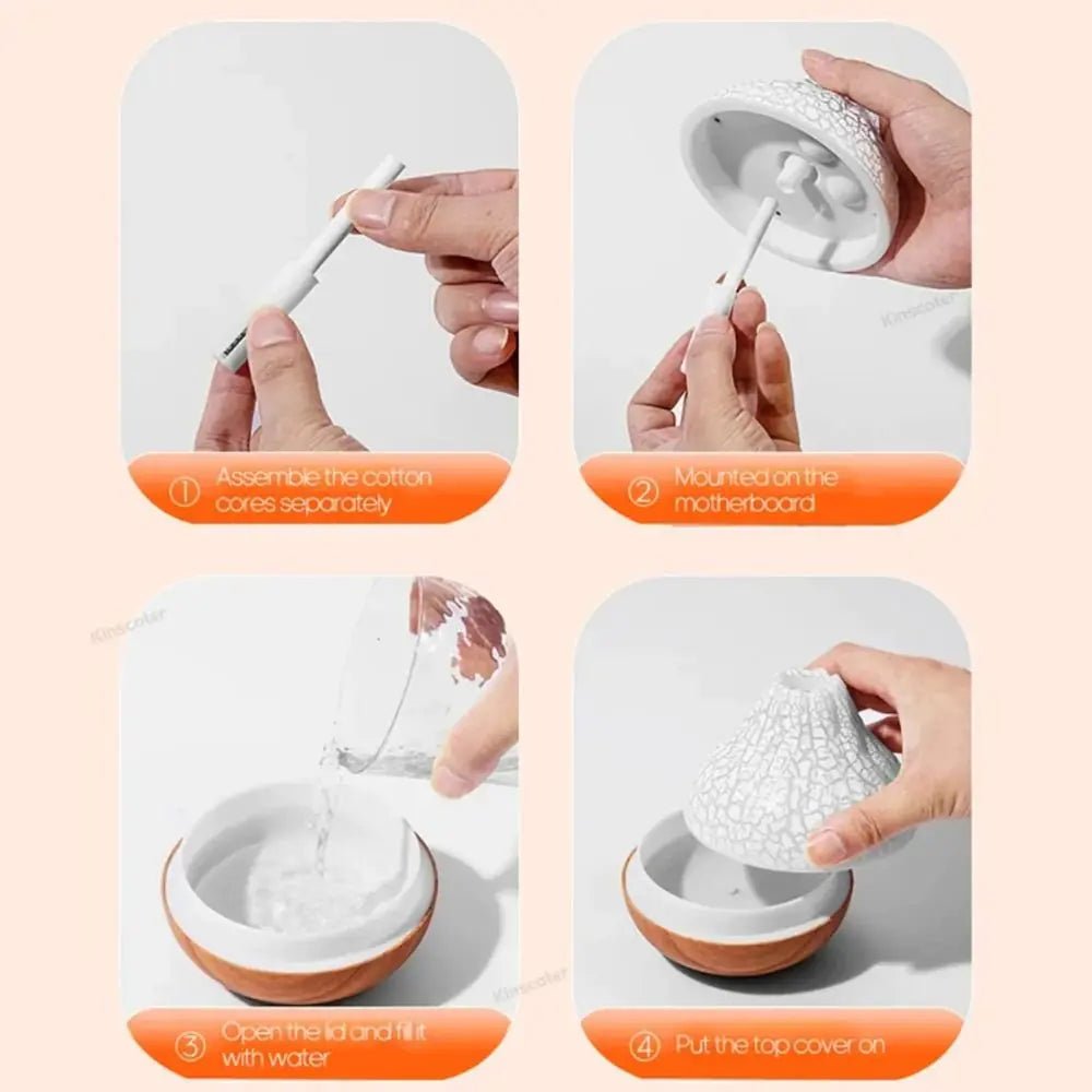 Volcano Black Crackle LED Aromatherapy Diffuser - Regenerative Marketplace