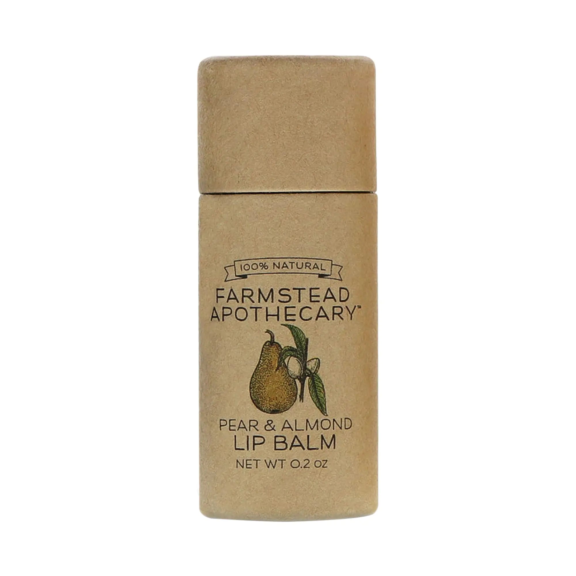 Farmstead Apothecary 100% Natural Lip Balm with Organic Beeswax Organic Shea Butter & Organic Coconut Oil Pear & Almond 0.25 oz - Regenerative Marketplace