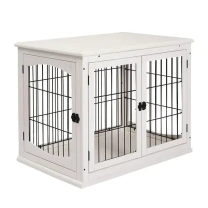 Small Kennel End Table With Two Open Sides And Lockable Door - Regenerative Marketplace