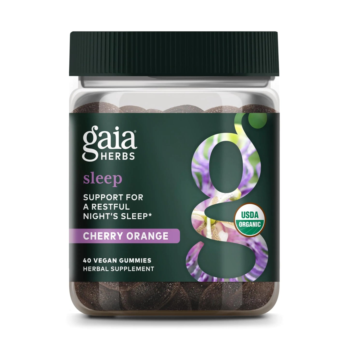 Gaia Herbs Organic Sleep Gummies Sleep Support Ashwagandha Organic Reishi Mushroom Passionflower USDA Certified Organic Non - GMO Gluten Free Vegan 40 Count - Regenerative Marketplace
